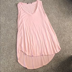 Flared pink tank top.